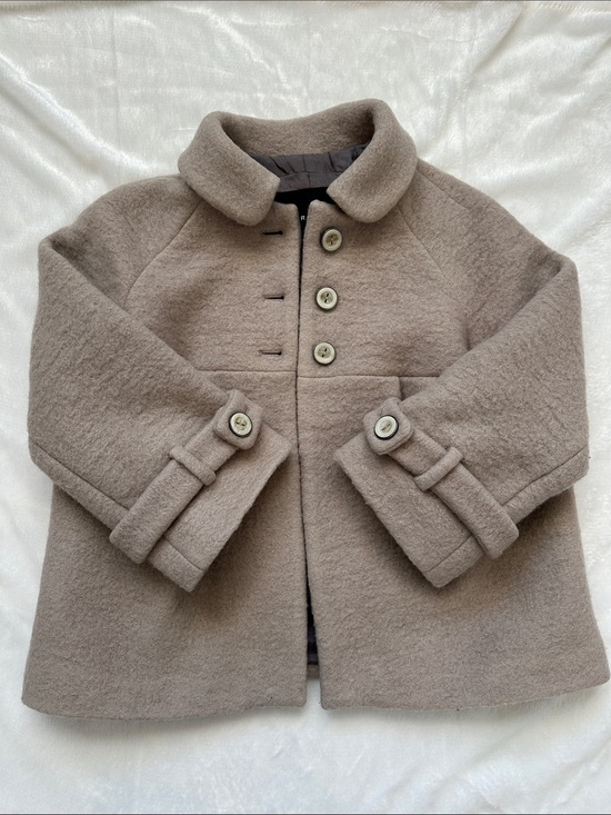 Zara Jackets & Blazers - Zara Basic Wool Blend Taupe Beige 3/4 Sleeve Peter Pan Collar Swing Coat XS
